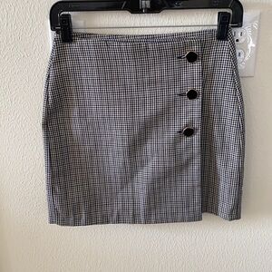 ANEDIT striped skirt button trim